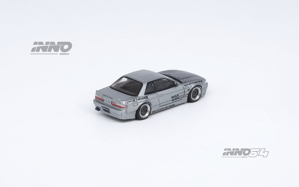 Inno64 1:64 Nissan Silvia (S13) V1 PANDEM ROCKET BUNNY Silver IN64-S13V1-SIL Rear