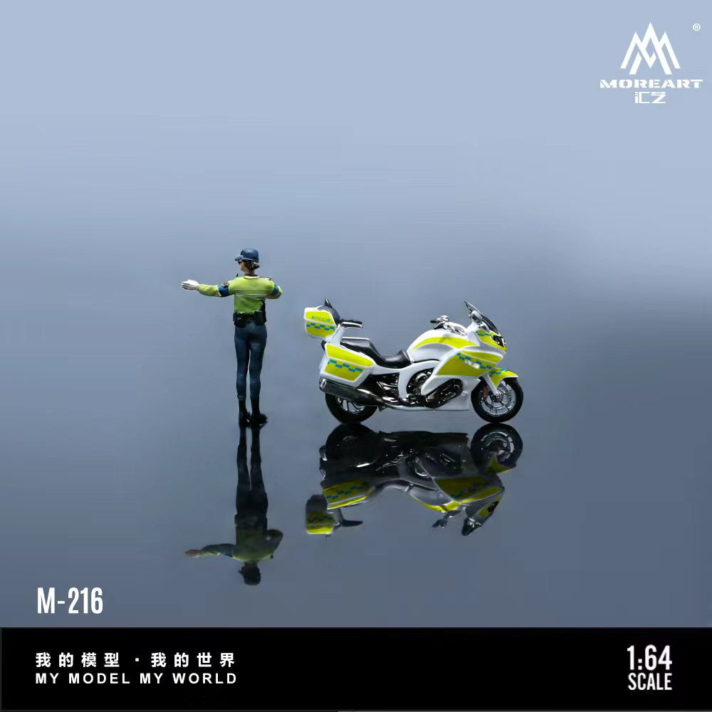 [Preorder] MoreArt 1:64 BMW POLICE MOTORCYCLE FEMALE RIDING POLICE DOLL SET B MO222216