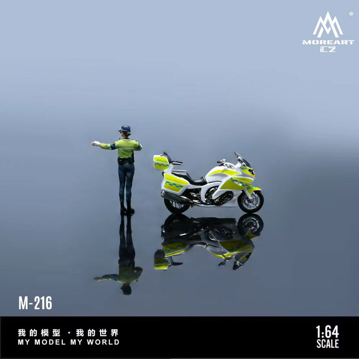 [Preorder] MoreArt 1:64 BMW POLICE MOTORCYCLE FEMALE RIDING POLICE DOLL SET B MO222216