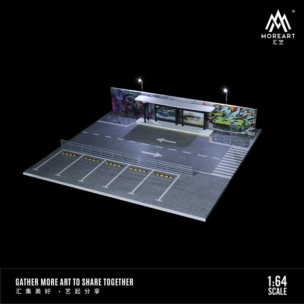 [Preorder] MoreArt 1:64 BUS STATION ROAD SCENE MODEL MO925017