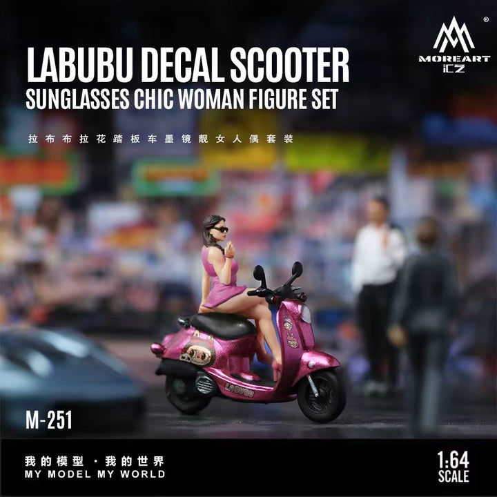 [Preorder] MoreArt 1:64 LABUBU Decal Scooter Sunglasses Chic Woman Figure Set MO222251