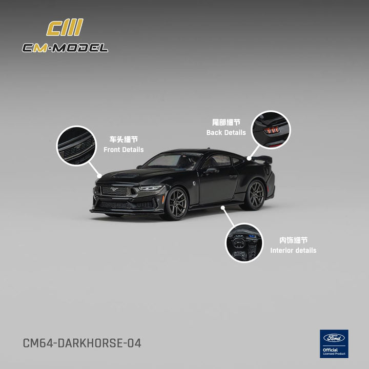 [Preorder] CM Model 1:64 Ford Mustang Darkhorse Shadow Black CM64‑DARKHORSE‑04