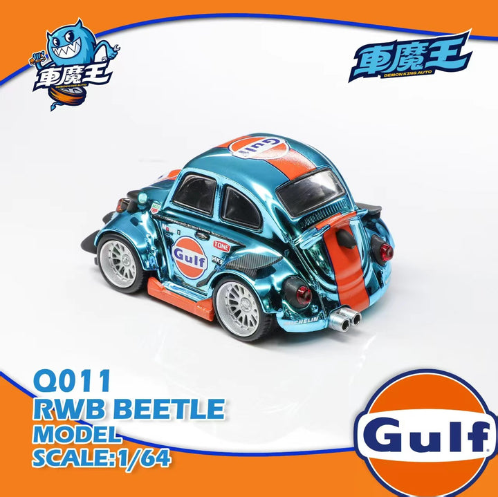 [Preorder] DEMON KING AUTO 1:64 Volkswagen Q Version Beetle Chrome Gulf DKA-Q011