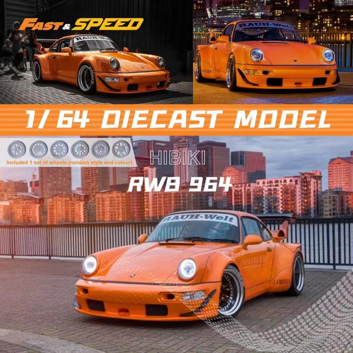 Fast Speed 1:64 Porsche Rauh-Welt RWB964 wide body (3 Colours)