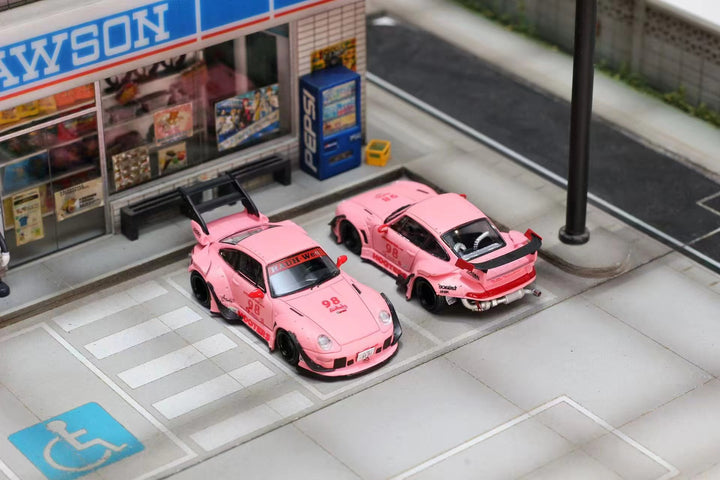 [Preorder] Street Weapon 1:64 Porsche RWB 993 Pink Low Tail/Pink High Tail (2 Versions)