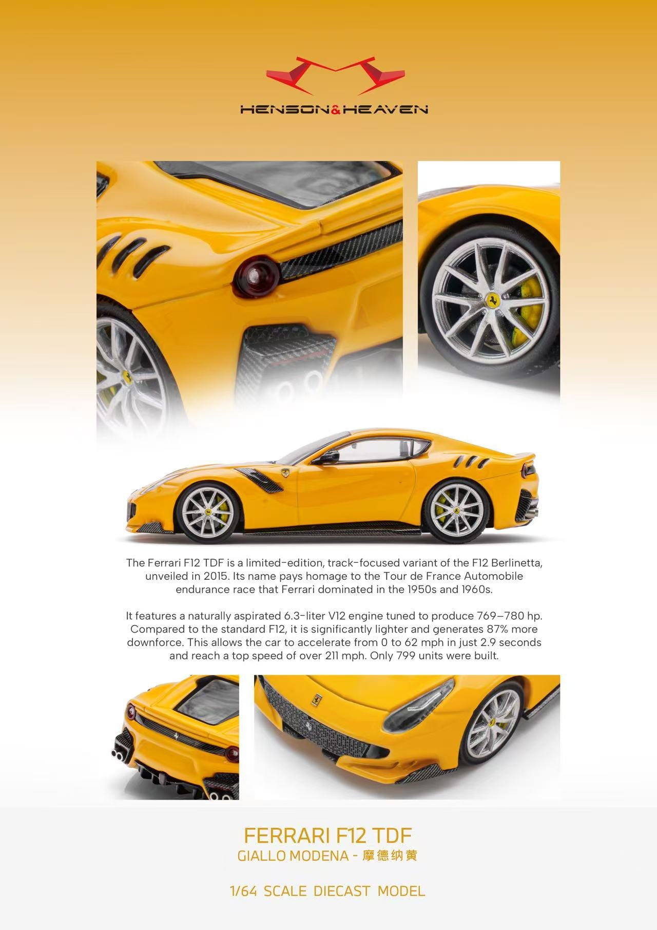 Preorder] HH Model 1:64 Ferrari F12 TDF (4 Variants) – Horizon Diecast