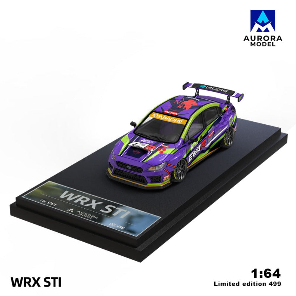 Aurora Model 1:64 Subaru WRX STI - EVA LIVERY PURPLE