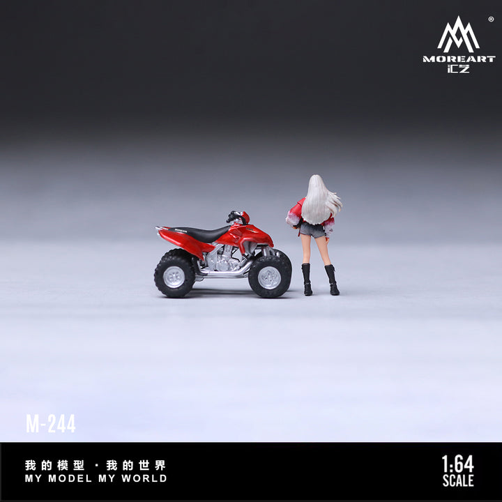 [Preorder] MoreArt 1:64 RED ATVQUAD BIKER GIRL FIGURE SET MO222244