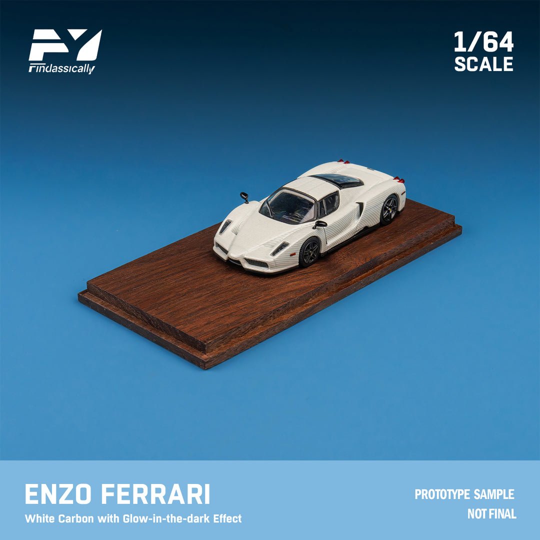 [Preorder] Finclassically 1:64 Enzo Ferrari White Carbon with Glow-in-the-dark Effect