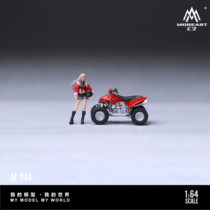 [Preorder] MoreArt 1:64 RED ATVQUAD BIKER GIRL FIGURE SET MO222244