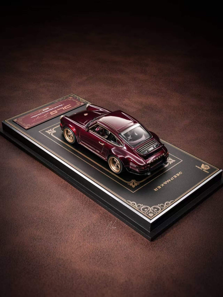 [Preorder] DeepMaker x Wheel Haus 1:64 Porsche Singer DLS Wine Red Carbon Fiber