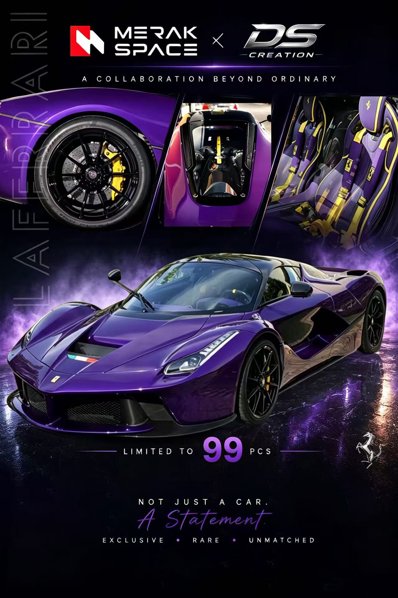 DMH LaFerrari & muse’s secret  M850i Preorder] Merak Space x DS Creation 1:64 Ferrari Laferrari Viola