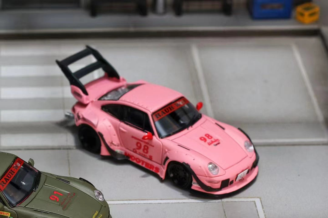 [Preorder] Street Weapon 1:64 Porsche RWB 993 Pink Low Tail/Pink High Tail (2 Versions)