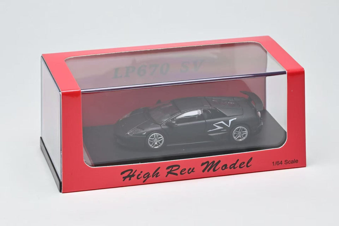 [Preorder] High Rev Model 1:64 Lamborghini Murcielago LP670-4 SV Nero Nesoi Matte