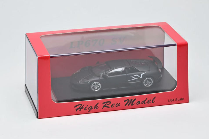 [Preorder] High Rev Model 1:64 Lamborghini Murcielago LP670-4 SV Nero Nesoi Matte