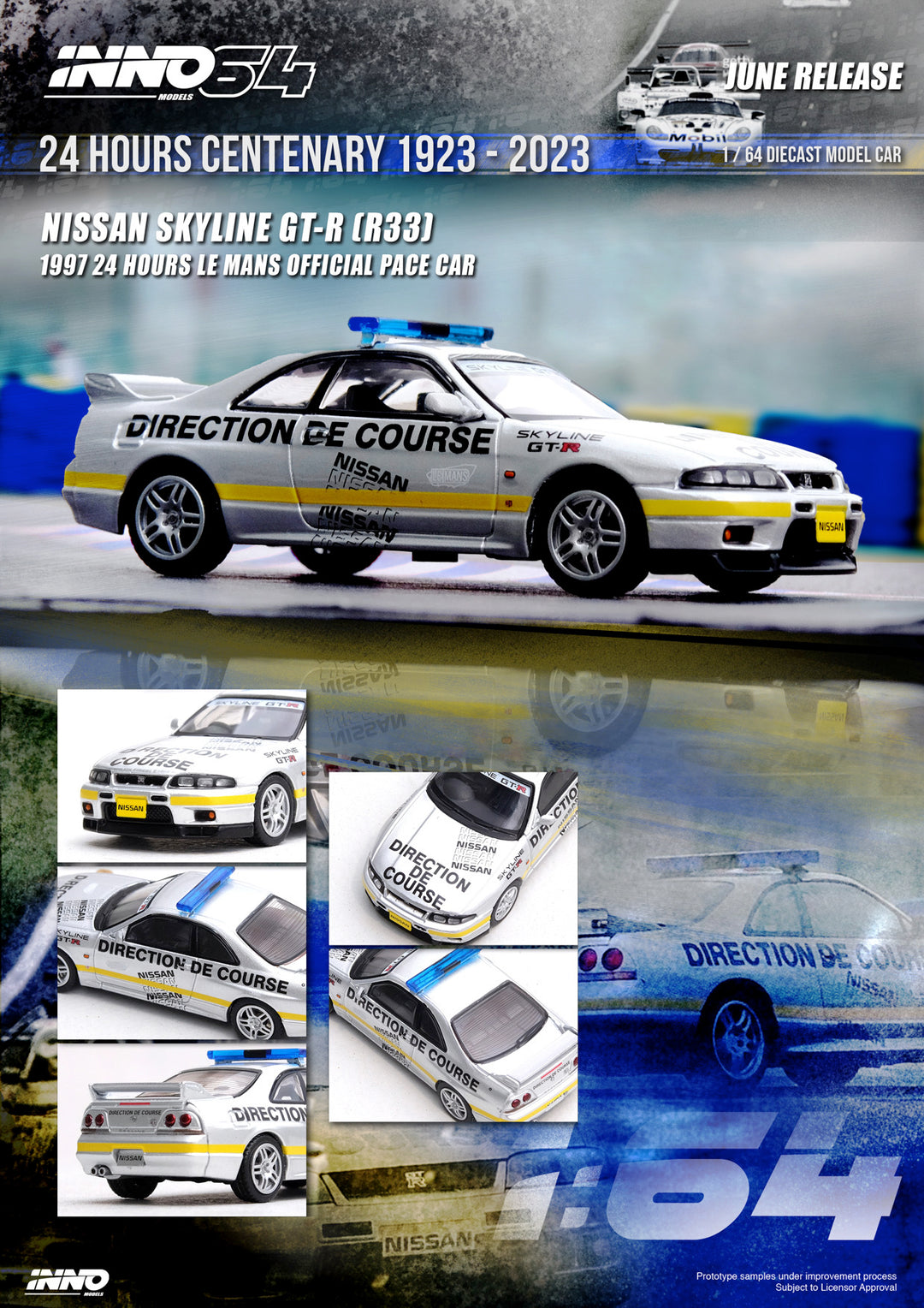 [Preorder] Inno64 1:64 Nissan Skyline GTR (R33) 24 Hours Le Mans Offical Pace Car 1997
