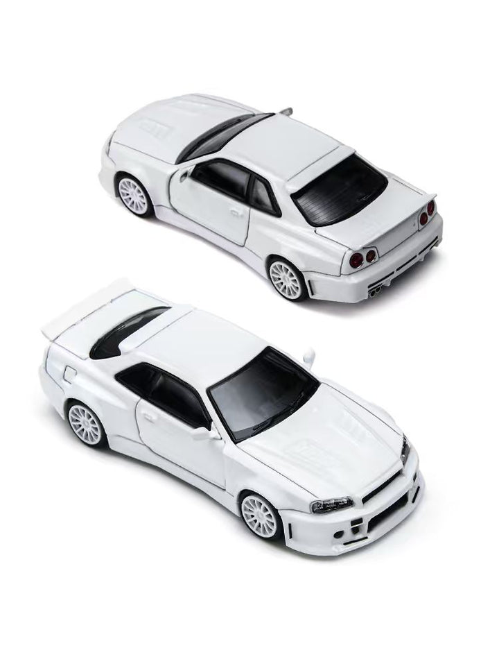 [Preorder] TimeMicro × PSC DESIGN 1:64 Nissan R34 "Smilodon" White TM648402
