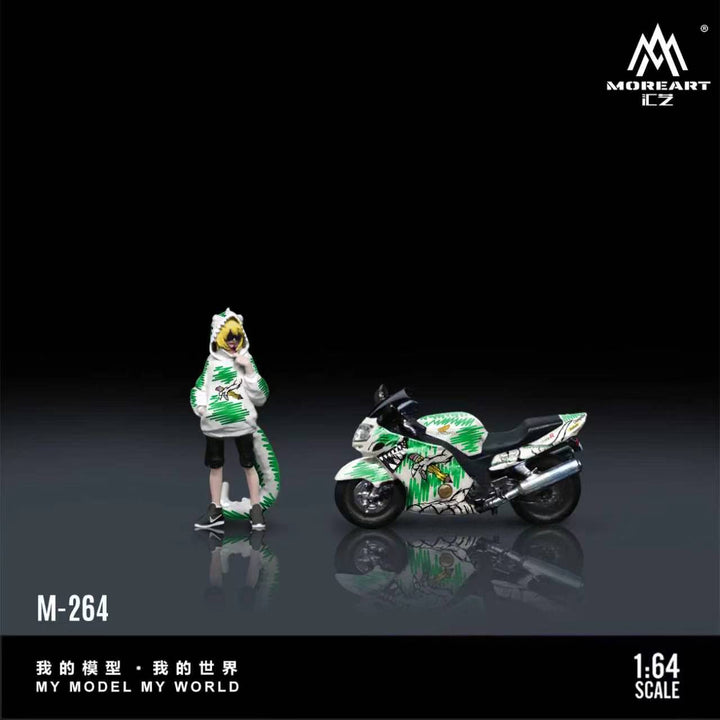 [Preorder] MoreArt 1:64 HONDA CBR 110OXX SKETCH DRAGON GRAFFITI MOTORCYCLE FIGURINE MO222264