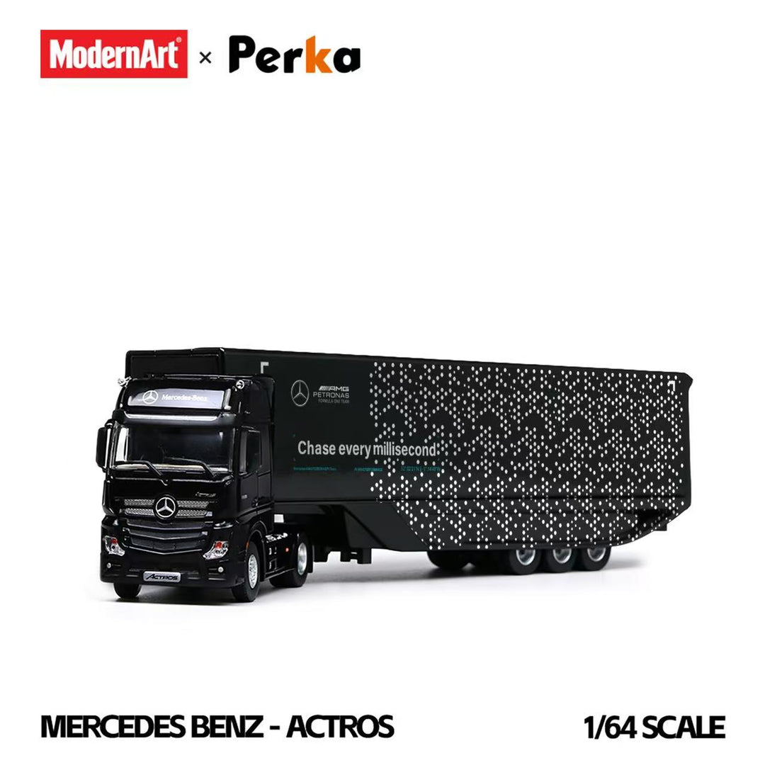 [Preorder] ModernArt X Perka 1:64 Mercedes-Benz Wingspan Van Semi-trailer Black Dot Matrix Simulated MD648702
