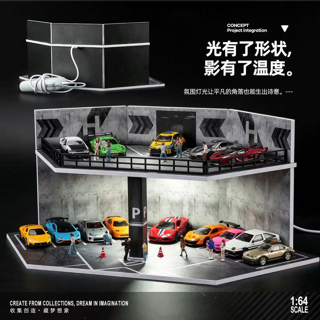 [Preorder] SHOU CANG JIA 1:64 INDUSTRIAL DOUBLE-DECK PARKING GARAGE SCJ-82079