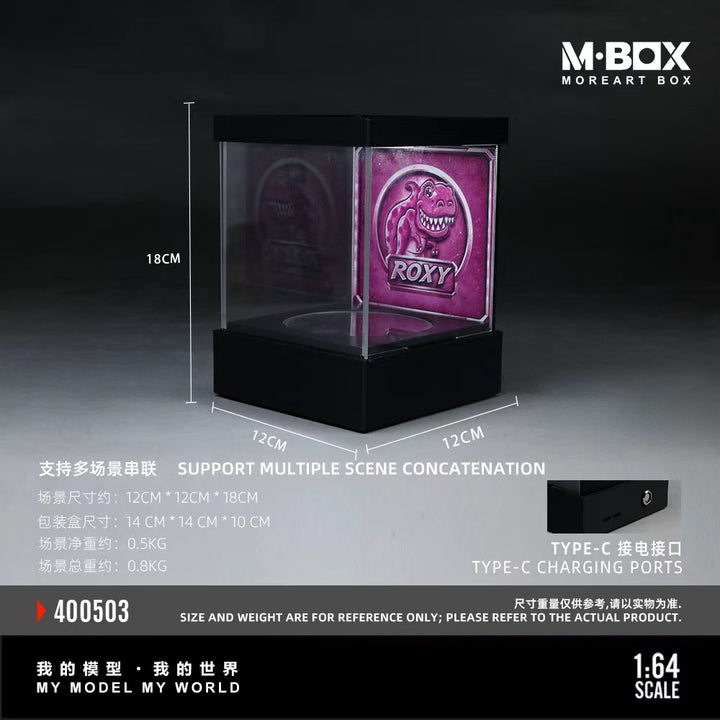 [Preorder] MBOX 1:64 Dinosaur Painted Light Rotating Exhibition Hall (3 Version)