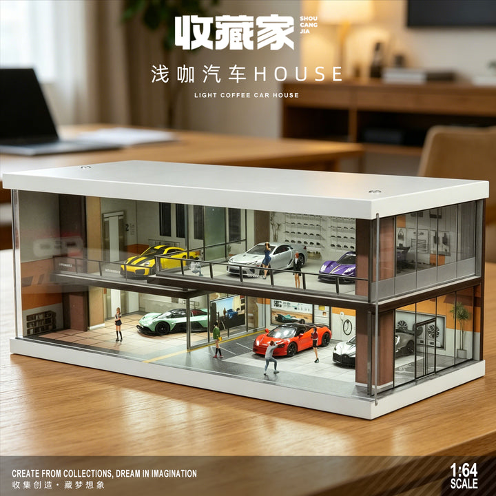 [Preorder] SHOU CANG JIA 1:64 LIGHT COFFEE CAR HOUSE SCJ-82075