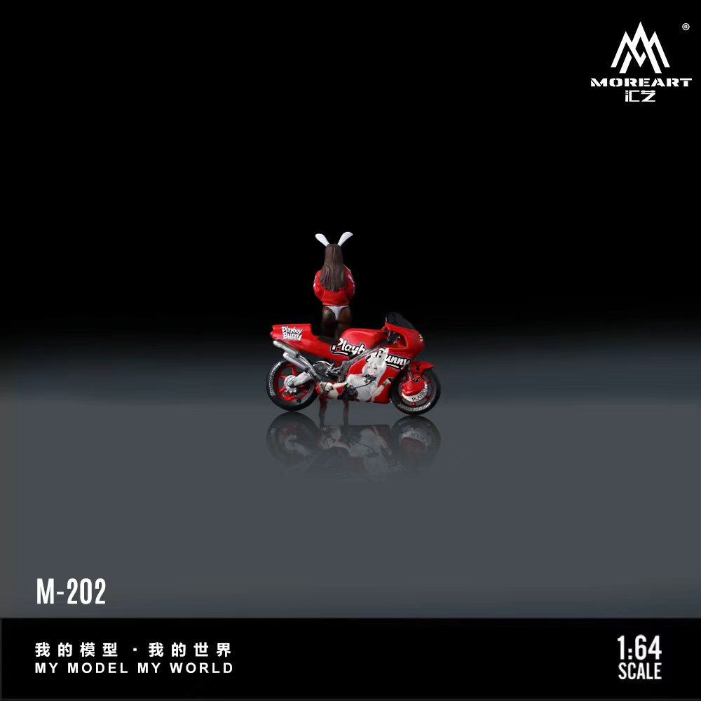 MoreArt 1:64 Honda Red Bunny Girl Motorcycle Doll MO222202