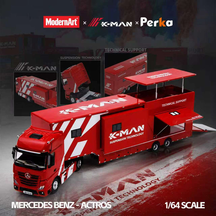 [Preorder] ModernArt x K-MAN x Perka 1:64 Mercedes-Benz Actros K-MAN Race Support MD801001