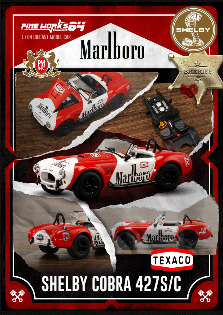 [Preorder] Fine works64 1:64 Shelby COBRA 427 S/C - Marlboro