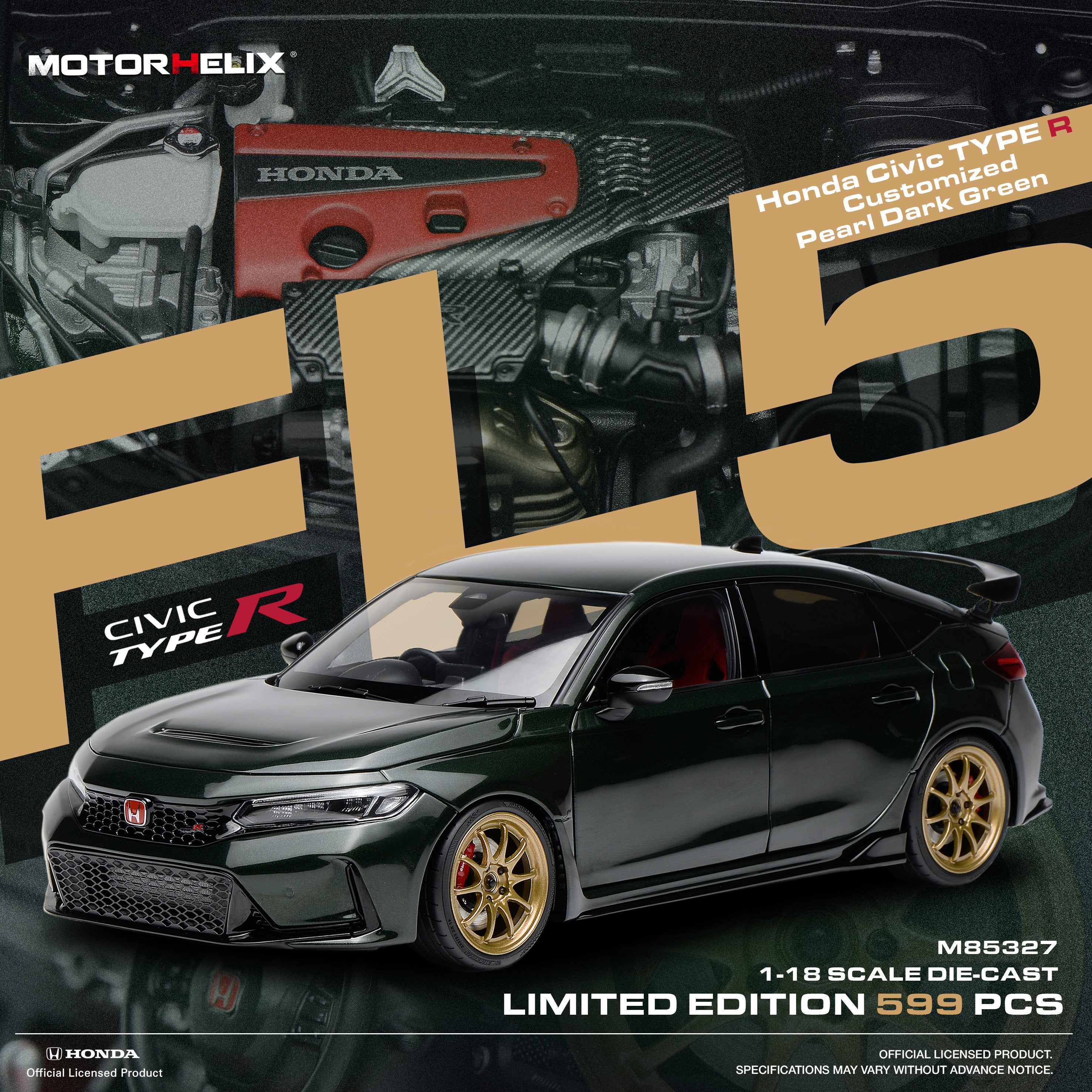 Preorder] Motorhelix 1:18 Honda Civic Type R（FL5) Customized