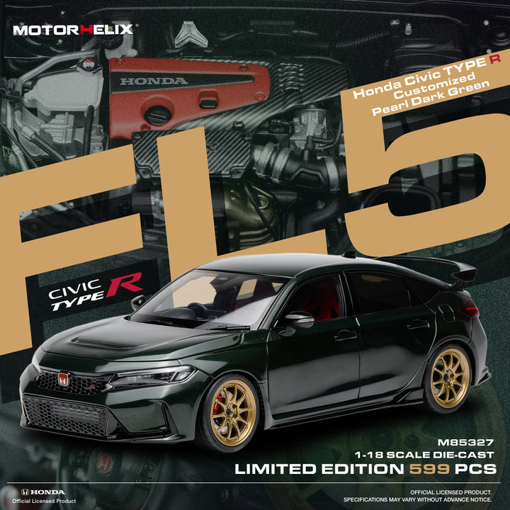 Motorhelix 1:18 Honda Civic Type R（FL5) Customized - Pearl Dark Green M85327