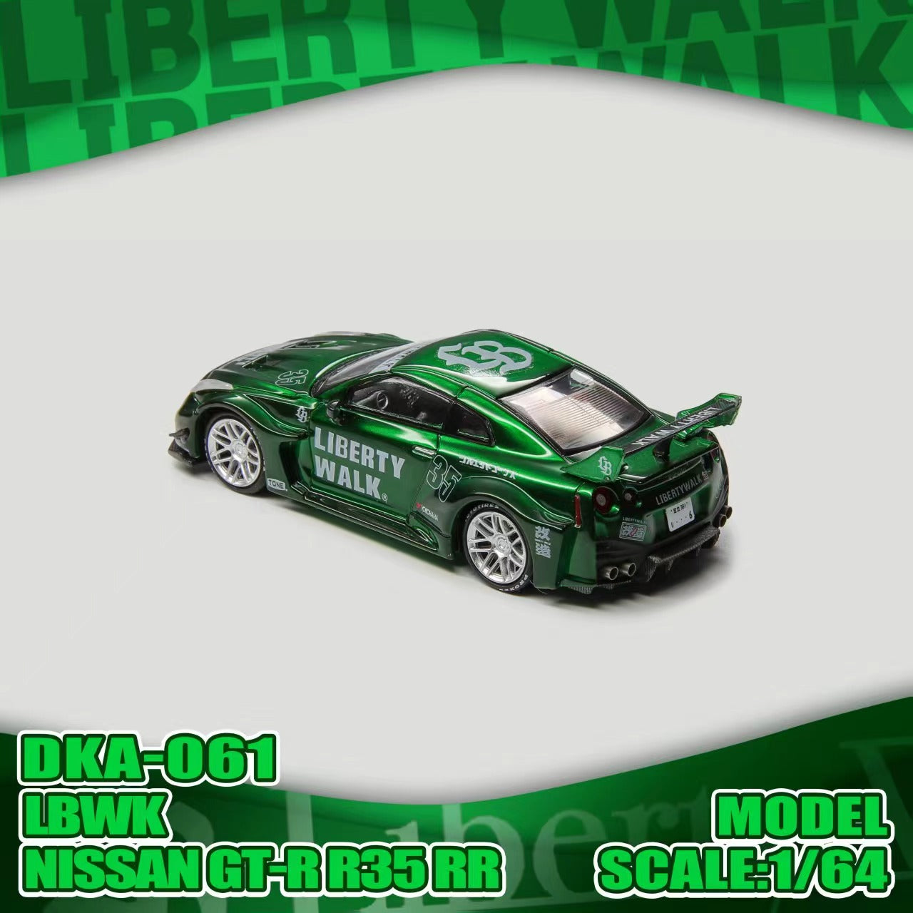 Preorder] DEMON KING AUTO 1:64 Nissan GTR R35 RR LBWK Green livery
