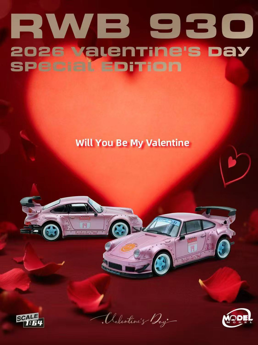 [Preorder] Model Model 1:64 Porsche RWB930 Valentine's Day Limited Edition 2025