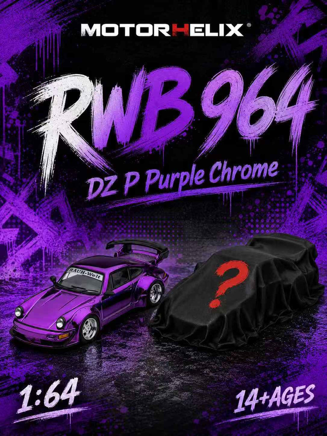 [Preorder] MOTORHELIX 1:64 Porsche RWB 964 Chrome Purple M62111DZ-YJ