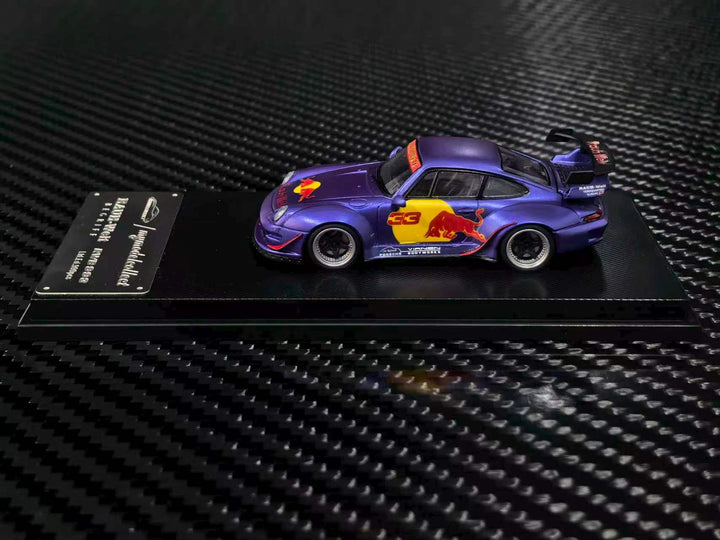 [Preorder] Model Collect 1:64 Porsche RWB993 High Wing Matte Purple Red Bull Livery MC640023T