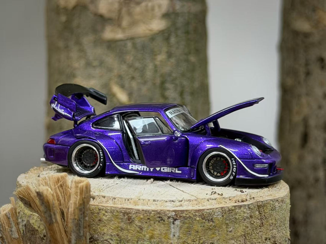 [Preorder] PGM 1:64 Porsche RWB 993 Metallic Purple (2 Versions) PGM-640314