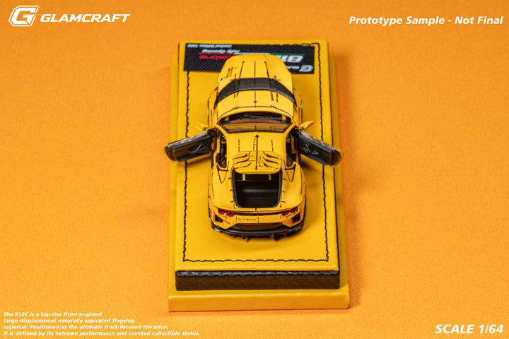 [Preorder] GlamCraft 1:64 Ferrari 812C GT Full Open - Sketch Yellow