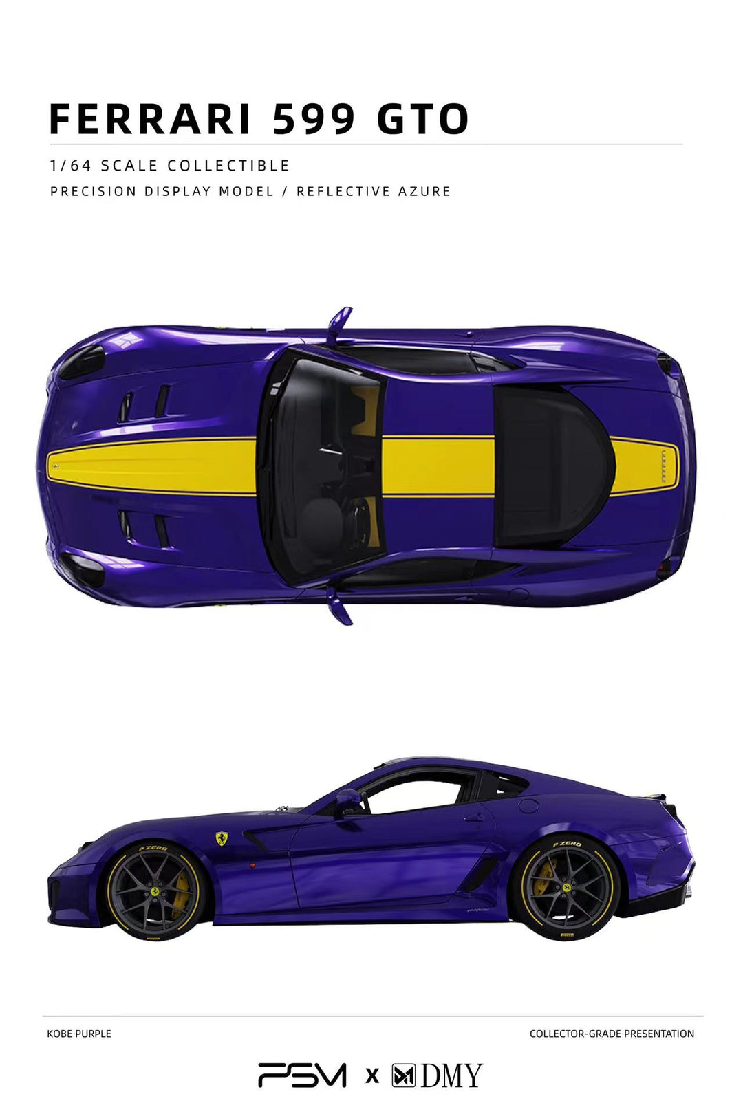 [Preorder] PSM x DMY 1:64 Ferrari 599GTO (2 Colours)