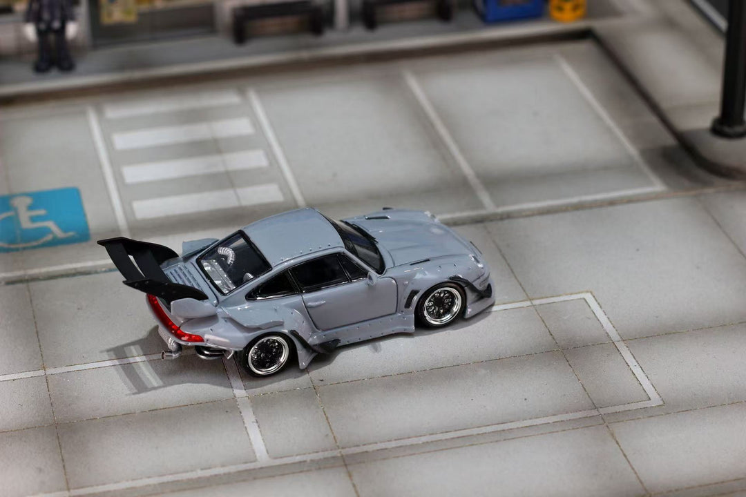 [Preorder] Street Weapon 1:64 Porsche RWB 993 Cement Grey (2 Versions)