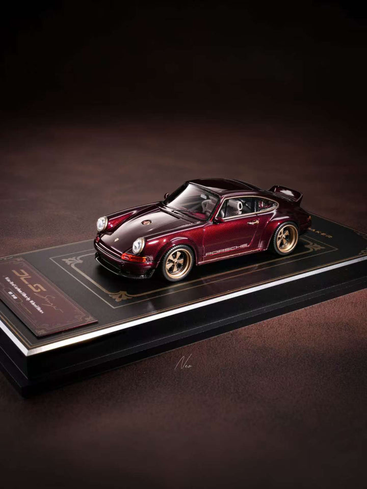[Preorder] DeepMaker x Wheel Haus 1:64 Porsche Singer DLS Wine Red Carbon Fiber