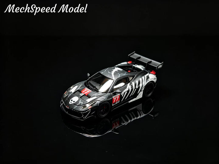 [Preorder] MechSpeed 1:64 Ferrari LB458GT Wing Modified Version Matte Black Bone Dragon