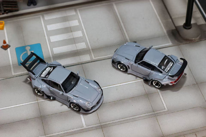 [Preorder] Street Weapon 1:64 Porsche RWB 993 Cement Grey (2 Versions)