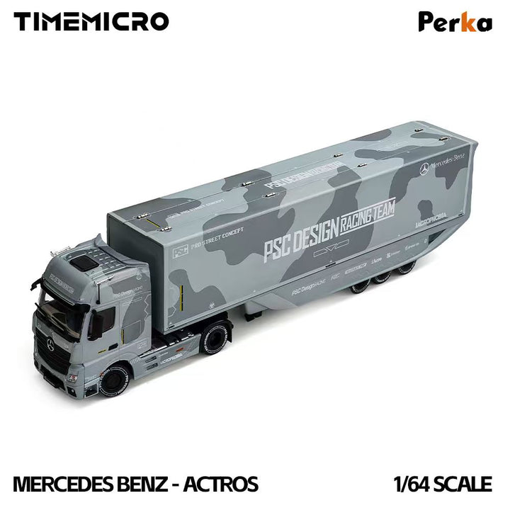 [Preorder] TimeMicro 1:64 Mercedes-Benz: Actros Aero Trailer PSC Fighter Jet Gray TM646753