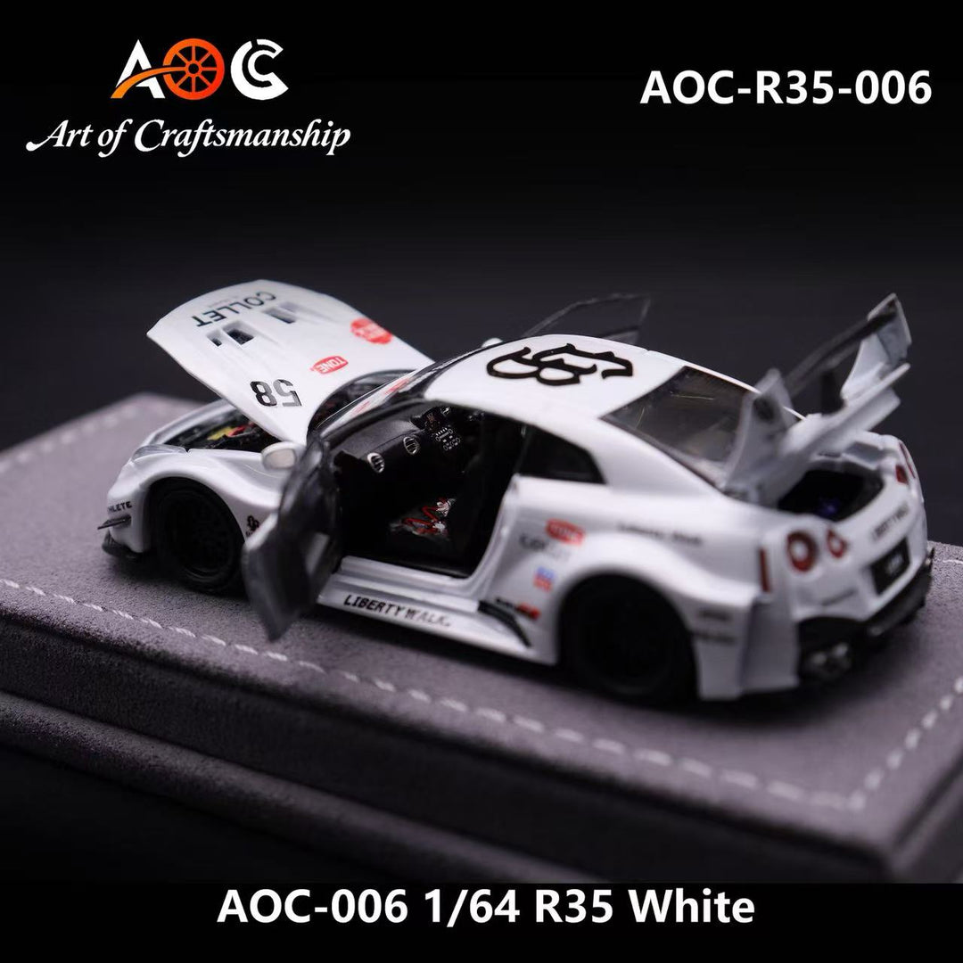 [Preorder] AOC 1:64 Nissan GTR 35 White AOC-R35-006