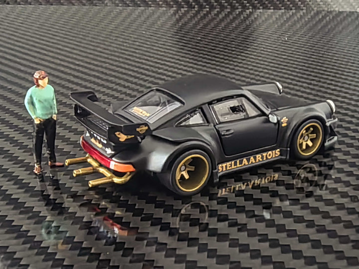 [Preorder] HG Model 1:64 Porsche RWB930 STELLA ARTOIS-Matte Black Livery