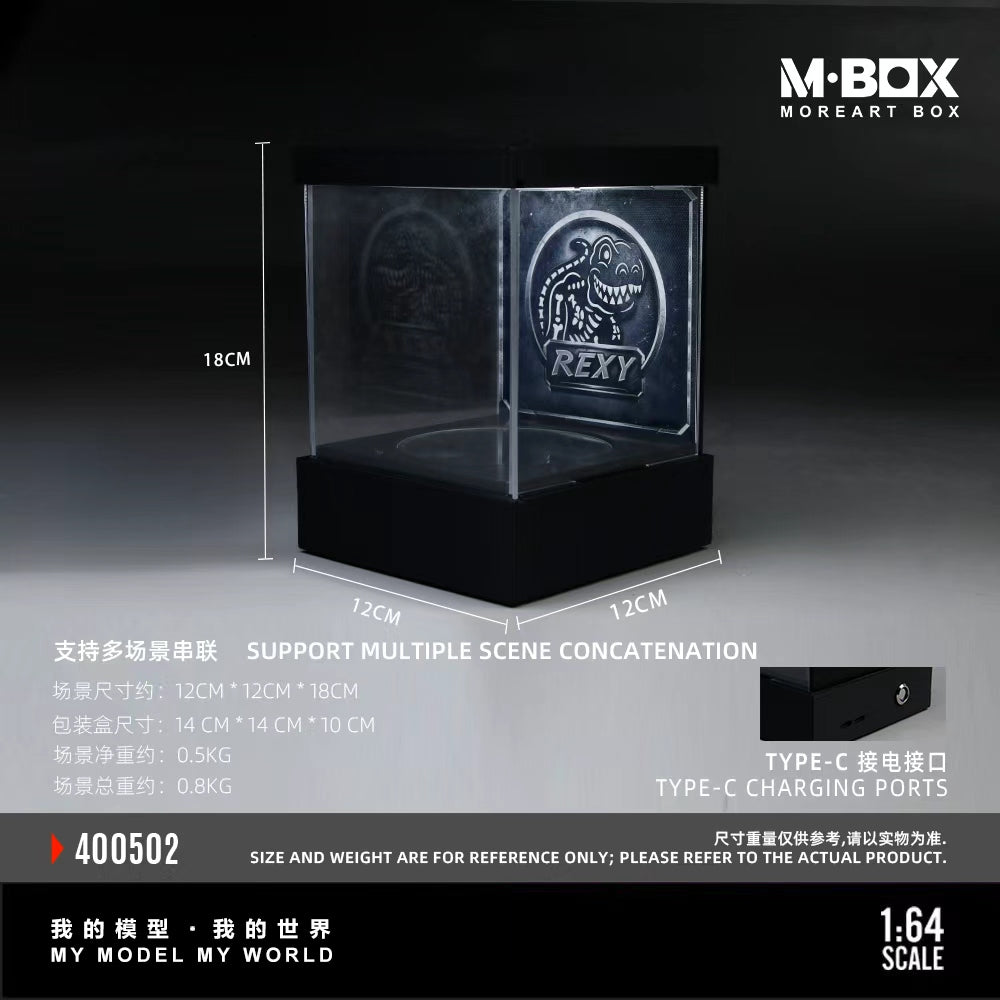 [Preorder] MBOX 1:64 Dinosaur Painted Light Rotating Exhibition Hall (3 Version)