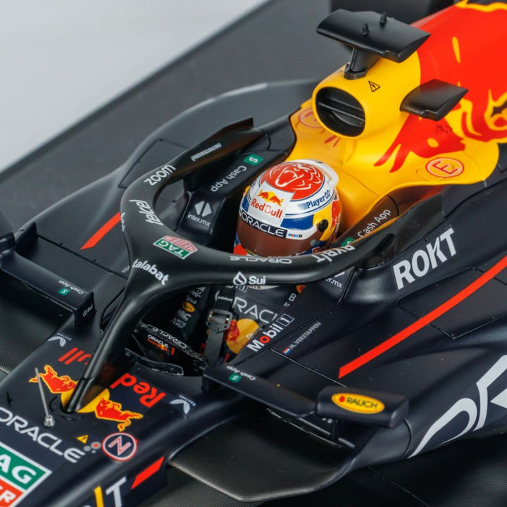 MINICHAMPS 1:12 RED BULL RACING HONDA RB19 - MAX VERSTAPPEN - 2ND PLACE QATAR SPRINT RACE - WORLD CHAMPION 2023
