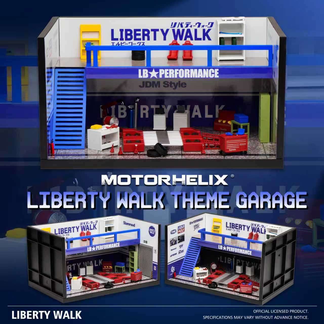 MOTORHELIX 1:64 Auto Repair Shop Scene Finished Model Set (4