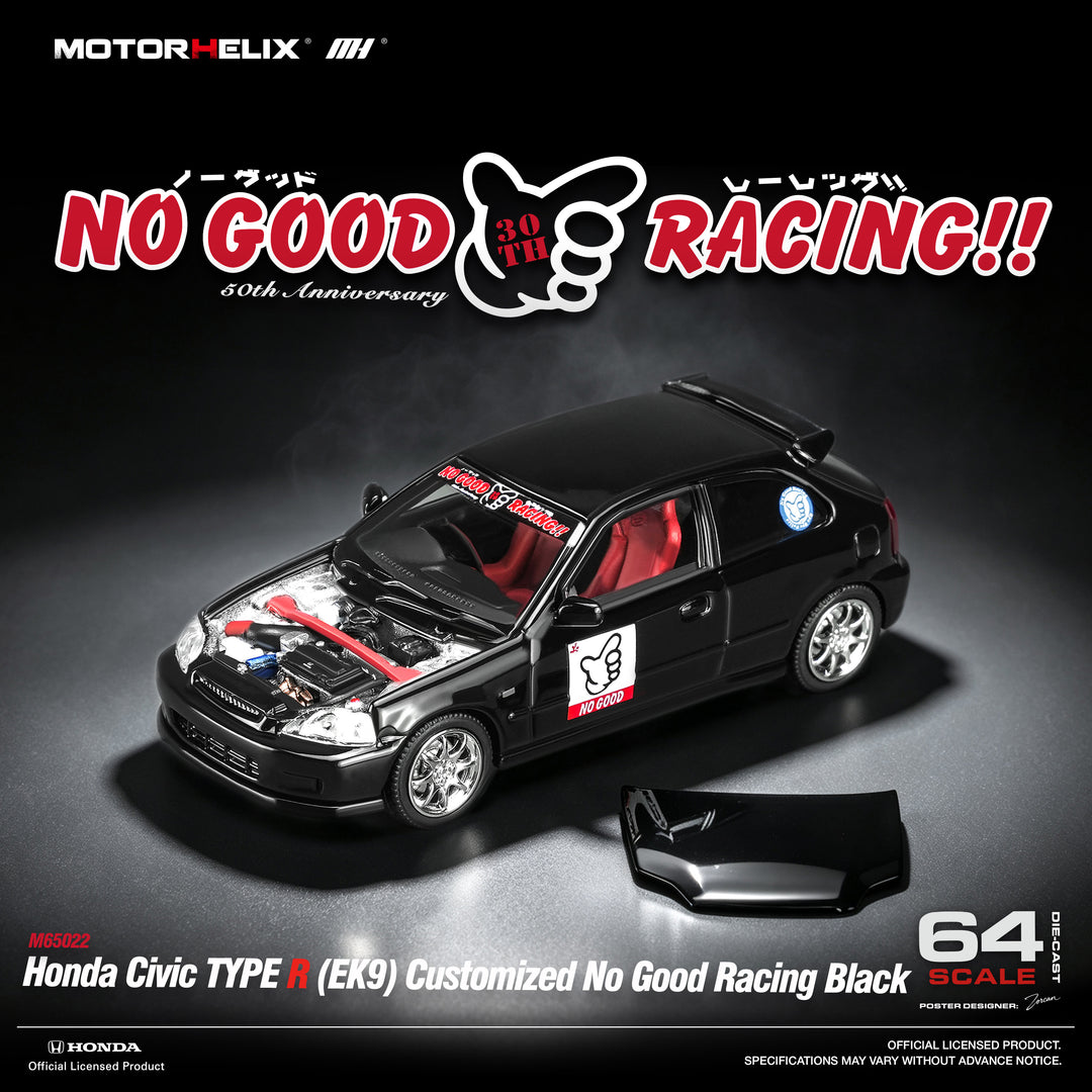 [Preorder] MOTORHELIX 1:64 Honda Civic TYPE R (EK9) NO GOOD RACING Black M65022