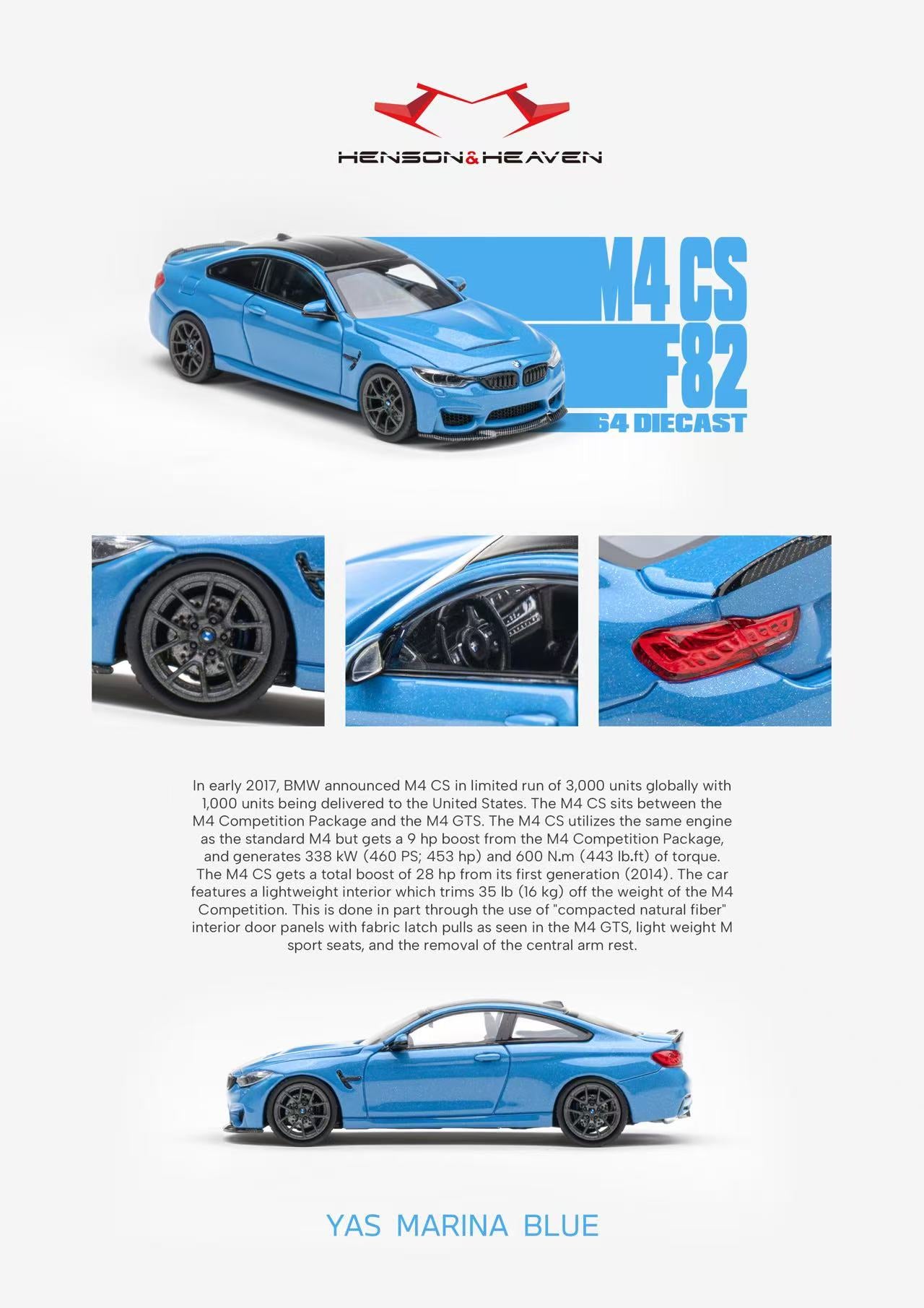 Preorder] HH Model 1:64 BMW F82 M4cs (2 Colours) – Horizon Diecast